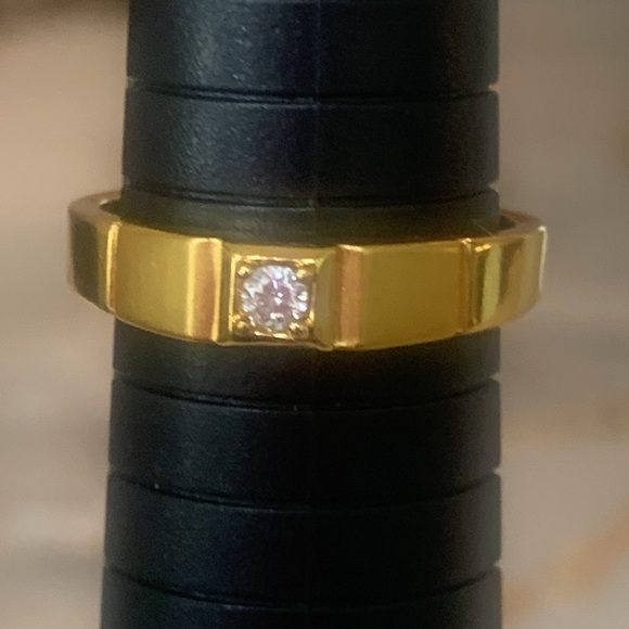 NEW HIGH END Gold Plated Faux Diamond SolitaireRing Size 10 {#12} Wedding